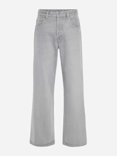 Jacquemus Le De-nîmes Droit Straight Jeans In Grey/off White