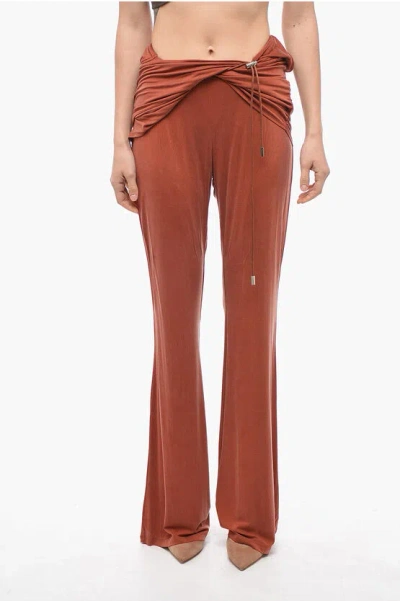 Jacquemus Straight Fit Pants With Draping In Brown