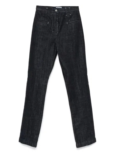 JACQUEMUS STRAIGHT JEANS IN DARK BLUE DENIM