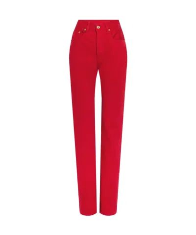 Jacquemus Straight Jeans In Red