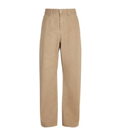Jacquemus Straight Jeans In Brown