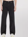 Jacquemus Straight Denim Pants Featuring Belt Loops In Black
