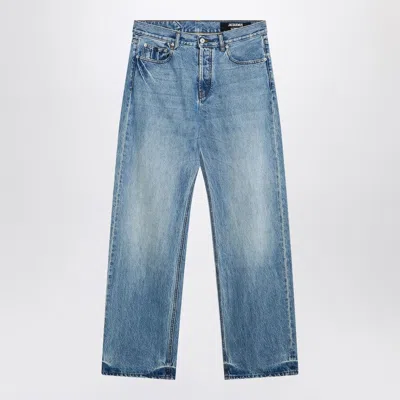 Jacquemus Straight Leg Denim Pants In Indigo Color In Blue