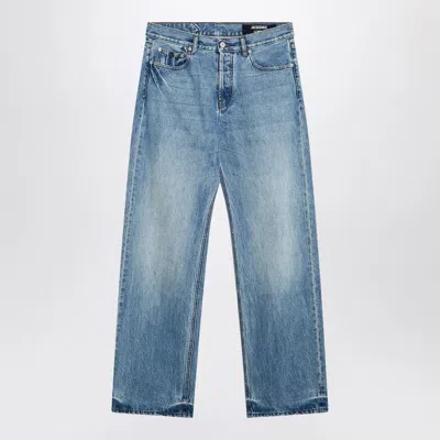 Jacquemus Straight Leg Denim Pants In Indigo Color In Blue