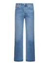 Jacquemus 'le De Nimes Droit' Light Blue Five-pocket Jeans With Logo Patch In Blue