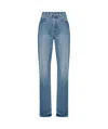 Jacquemus Le Haut De Nimes Distressed High-rise Straight-leg Jeans In Blue