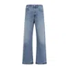 Jacquemus Denim Trousers Featuring Belt Loops In Blue/tabac