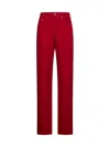 Jacquemus Denim Trousers Straight Belt Loops In Red