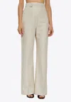 Jacquemus Straight-leg Tailored Pants In Cream