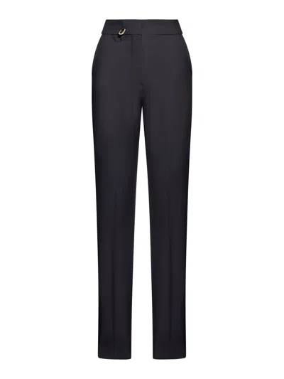 Jacquemus Straight Leg Trousers Split Ankles In Black
