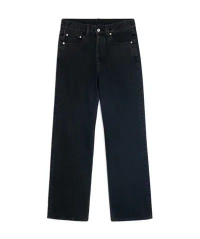 Jacquemus Straight Denim Pants Featuring Belt Loops In Black