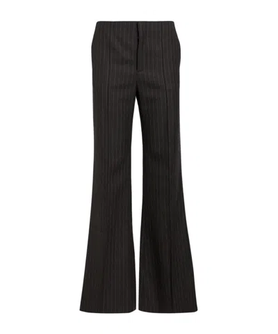 Jacquemus Straight-leg Slim-striped Wool Trousers In Blue