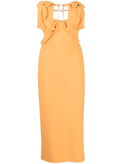 Jacquemus Synthetic Fibers Dress In Orange