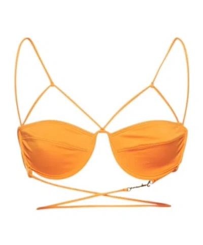 Jacquemus Strapless Bikini Top In Orange