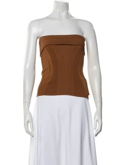 Pre-owned Jacquemus Strapless Crop Top In Brown