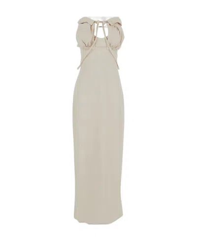 Jacquemus Strapless Cut-out Detailed Dress In White
