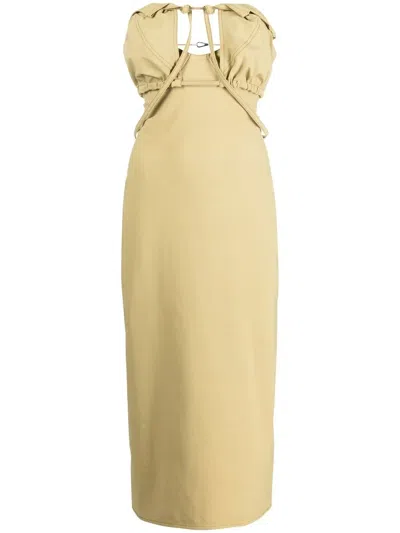 Jacquemus La Robe Bikini Strapless Midi Dress In Green