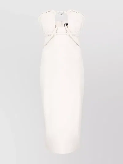 Jacquemus La Robe Bikini Strapless Midi Dress In Ivory