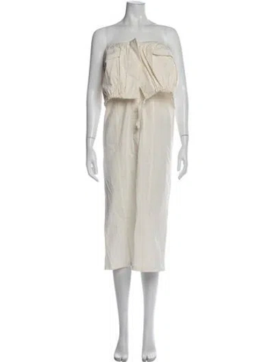 Pre-owned Jacquemus Strapless Knee-length Dress In Neutral