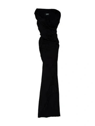Pre-owned Jacquemus Strapless Long Dress In Black