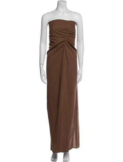 Pre-owned Jacquemus Strapless Long Dress In Brown