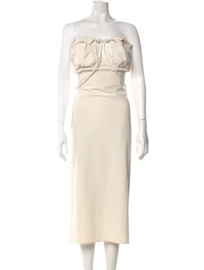 Pre-owned Jacquemus Strapless Long Dress In Neutral