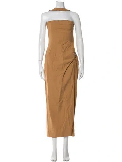 Pre-owned Jacquemus Strapless Long Dress W/ Tags In Orange