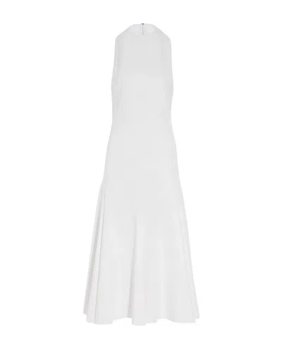 Jacquemus Strapless Maxi Dress With Crew Neck Design In White