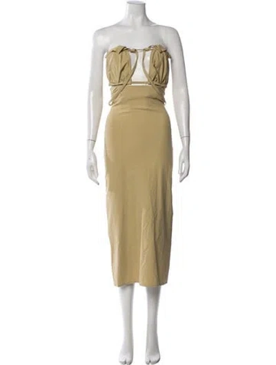 Pre-owned Jacquemus Strapless Midi Length Dress W/ Tags In Green