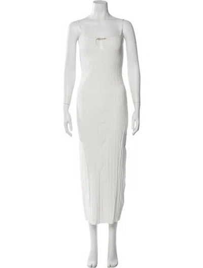 Pre-owned Jacquemus Strapless Midi Length Dress In White