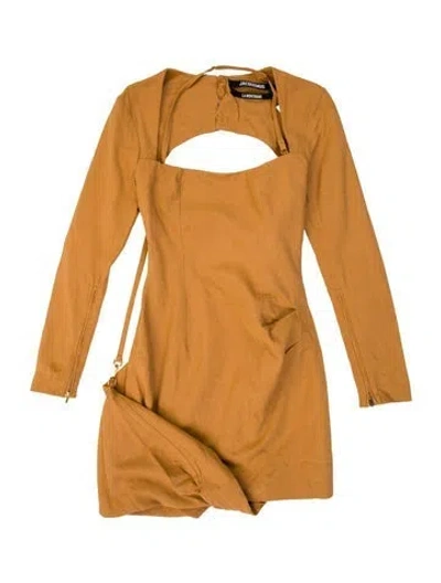 Pre-owned Jacquemus Strapless Mini Dress In Brown