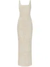 Jacquemus Printed Strappy Maxi Dress In Nude