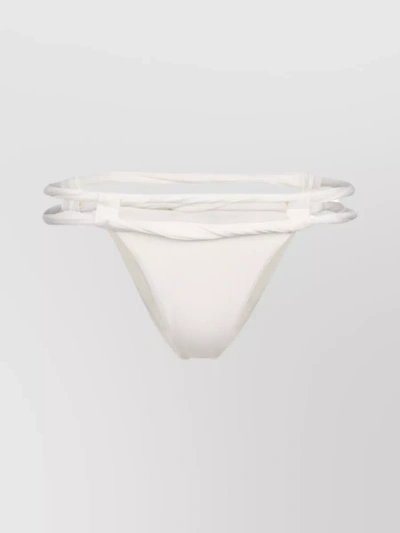 Jacquemus Strappy Low Rise Swimwear With Chic Details In Cream