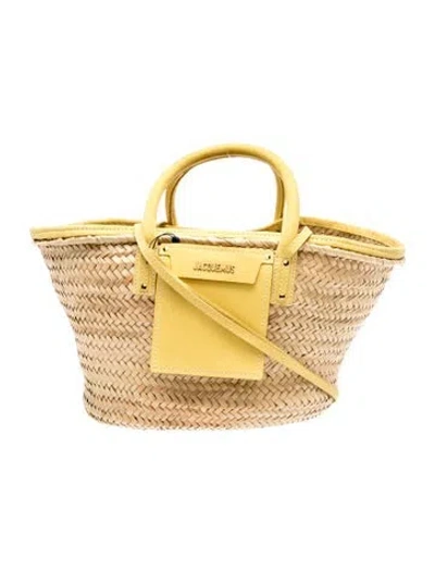 Pre-owned Jacquemus Straw Le Panier Soleil In Yellow