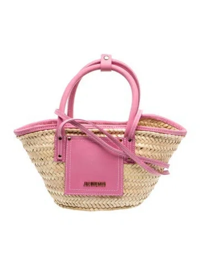 Pre-owned Jacquemus Straw Le Panier Soli Petit In Neutral