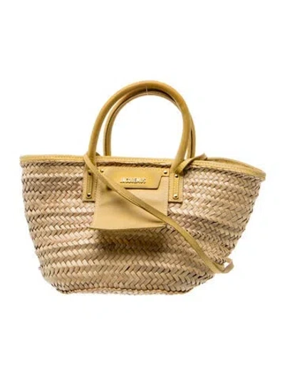 Pre-owned Jacquemus Straw Shoulder Bag In Neutrals/yellow
