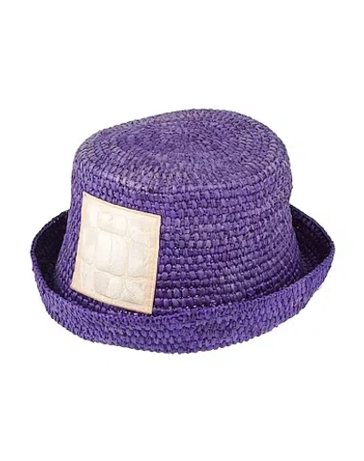 Jacquemus Straw Sun Hat In Purple