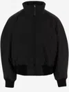 Jacquemus Stretch Cotton Blend Jacket With Zip And High Collar In Black