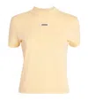 Jacquemus Stretch-cotton Grosgrain Logo T-shirt In Yellow