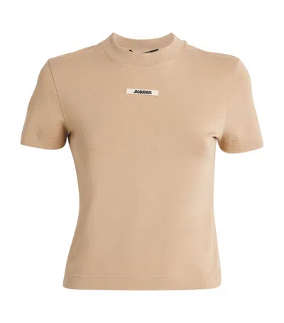 Jacquemus Le Tshirt Gros Grain Cotton T-shirt In Orange