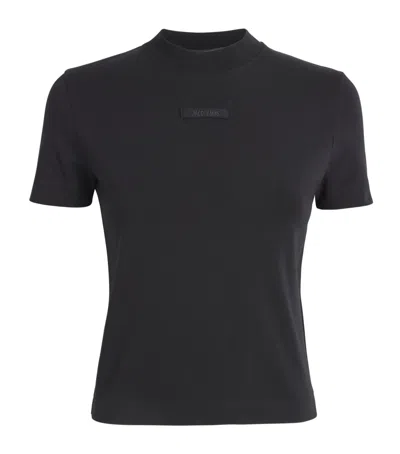 Jacquemus Stretch-cotton Grosgrain Logo T-shirt In Black