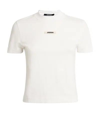 JACQUEMUS STRETCH-COTTON GROSGRAIN LOGO T-SHIRT