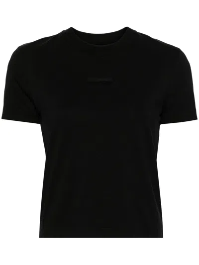 Jacquemus Stretch Cotton Jersey T-shirt In Black  