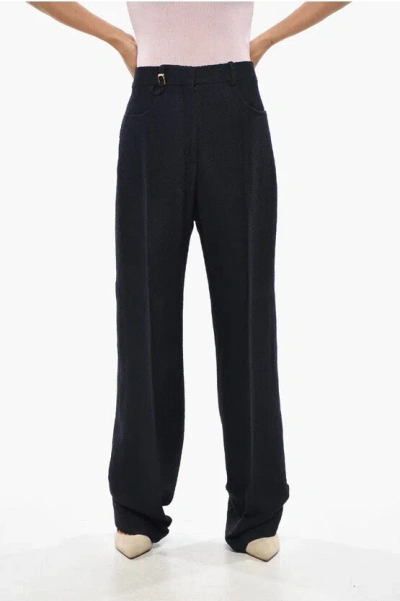 Jacquemus Stretch Fabric Sauge Palazzo Pants In Black