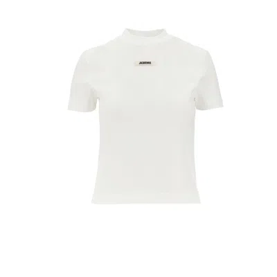 Jacquemus Stretch Jersey 'gros Grain' T-shirt In White