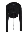 Jacquemus Stretch Solid Knit Sweater In Black
