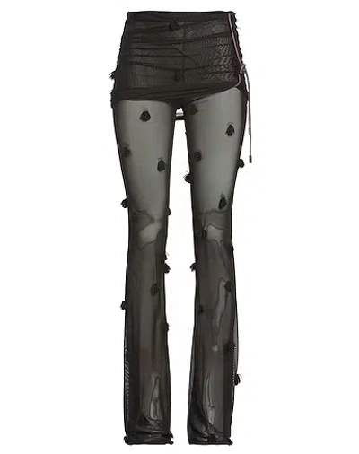 Jacquemus Stretchy Mesh Flared Pants In Black