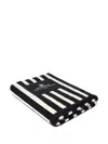 Jacquemus Striped Beach Towel In Black