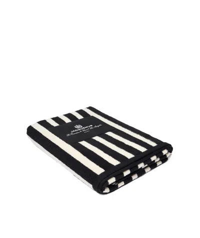 Jacquemus Striped Beach Towel In Black