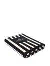 Jacquemus Striped Beach Towel In Schwarz